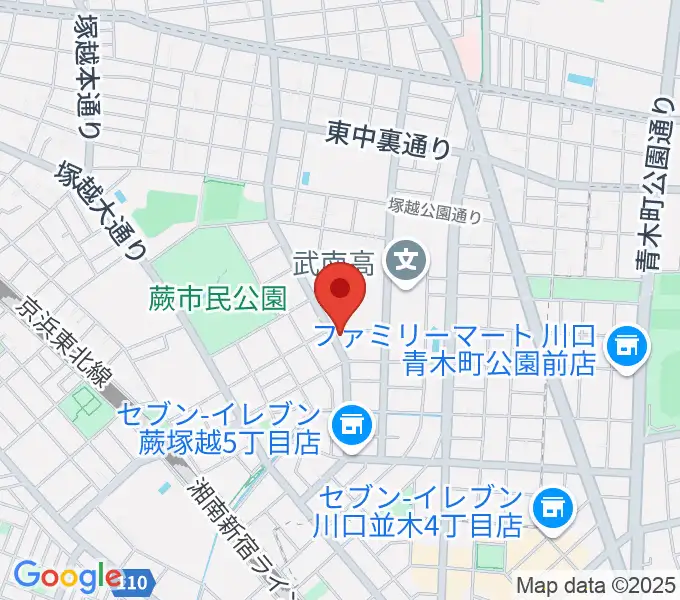 セシリアギタースクールの地図
