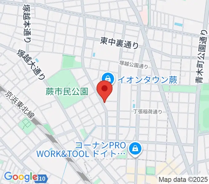 セシリアギタースクールの地図