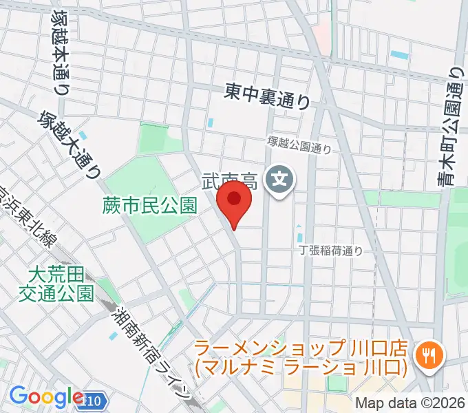 セシリアギタースクールの地図