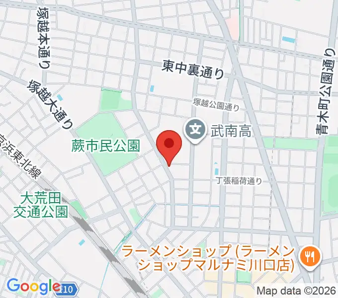 セシリアギタースクールの地図