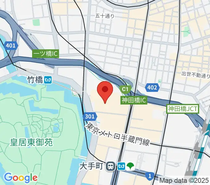 日経ホールの地図