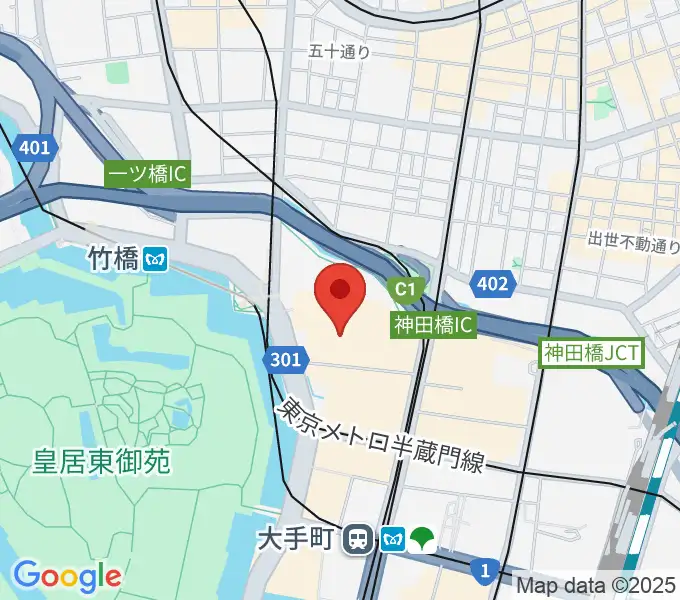 日経ホールの地図