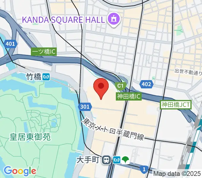日経ホールの地図