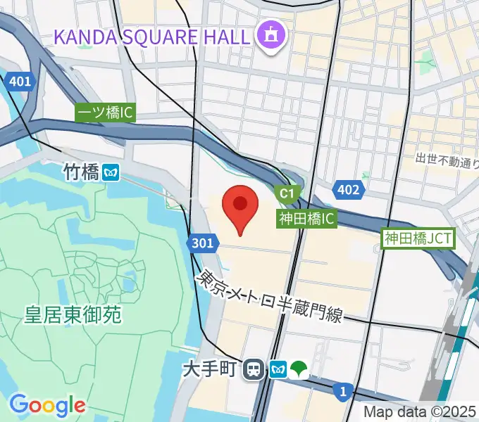 日経ホールの地図