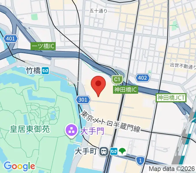 日経ホールの地図