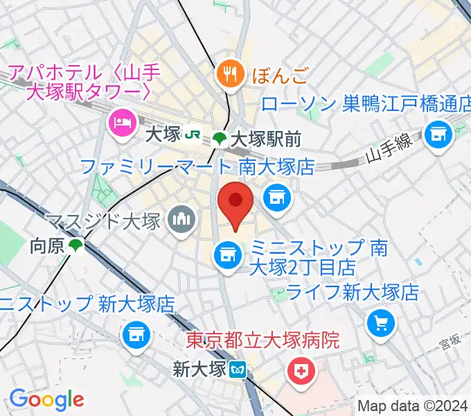 南大塚ホールの地図