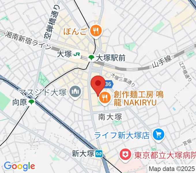 南大塚ホールの地図
