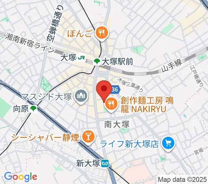南大塚ホールの地図