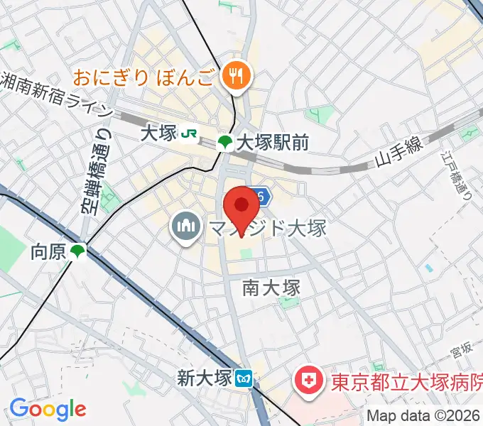 南大塚ホールの地図