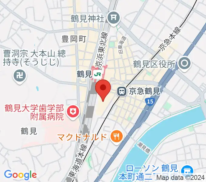 鶴見区民文化センターサルビアホールの地図