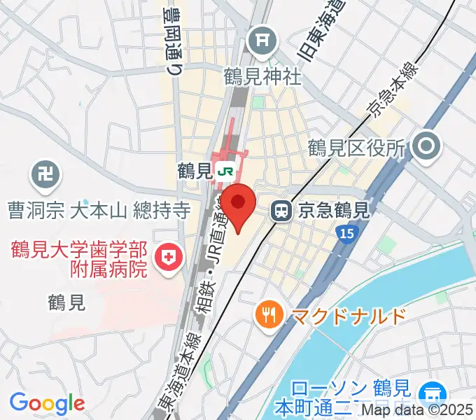 鶴見区民文化センターサルビアホールの地図