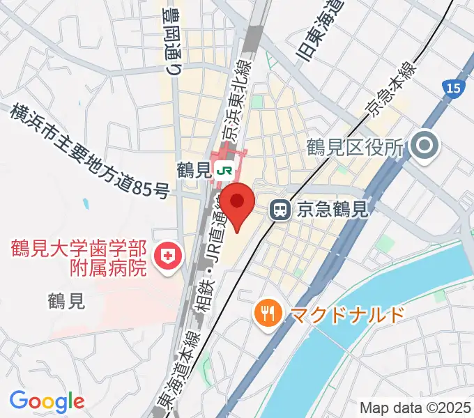 鶴見区民文化センターサルビアホールの地図