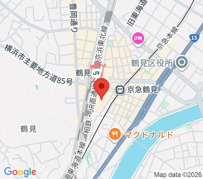 鶴見区民文化センターサルビアホールの地図