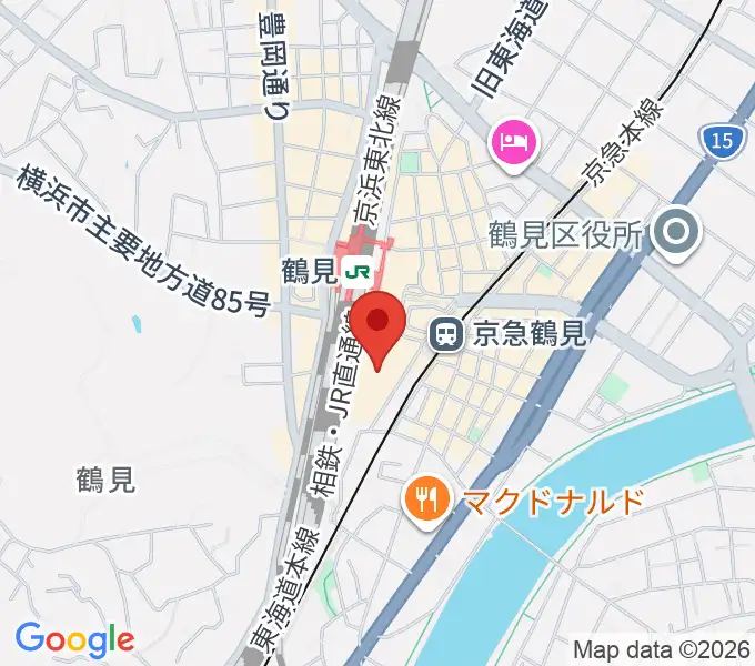 鶴見区民文化センターサルビアホールの地図