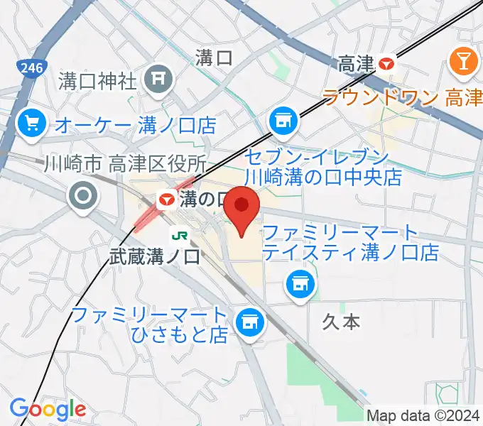 川崎市高津市民館の地図