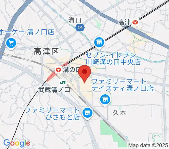 川崎市高津市民館の地図