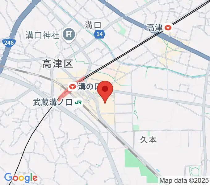 川崎市高津市民館の地図