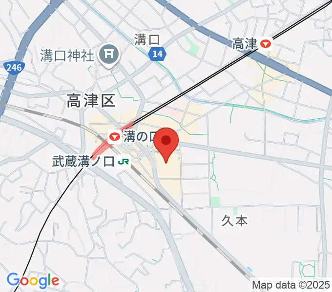 川崎市高津市民館の地図