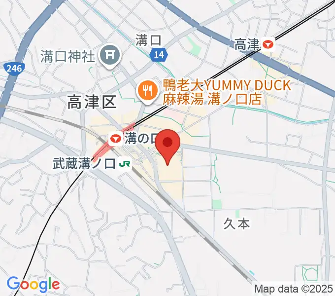 川崎市高津市民館の地図
