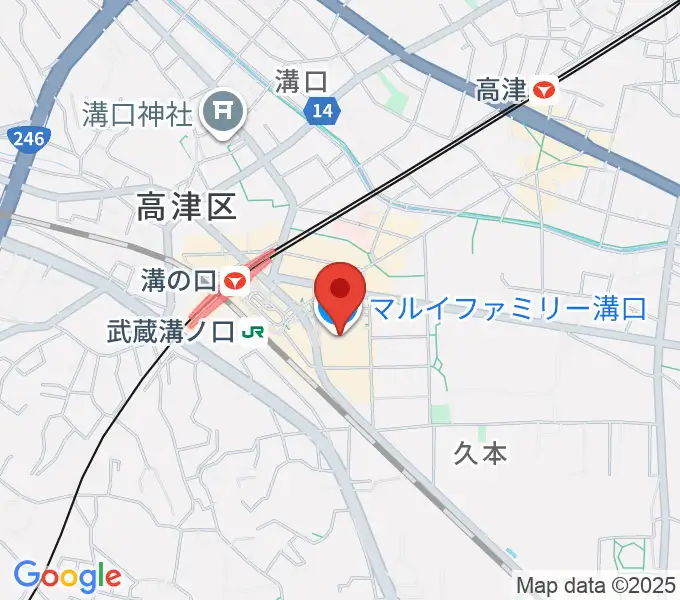 川崎市高津市民館の地図