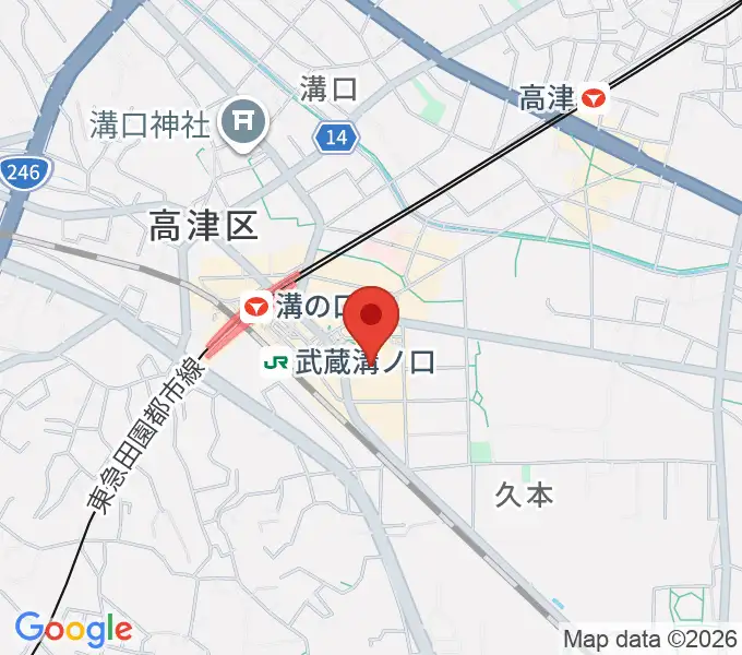 川崎市高津市民館の地図