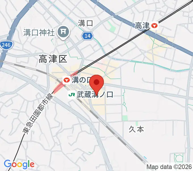川崎市高津市民館の地図