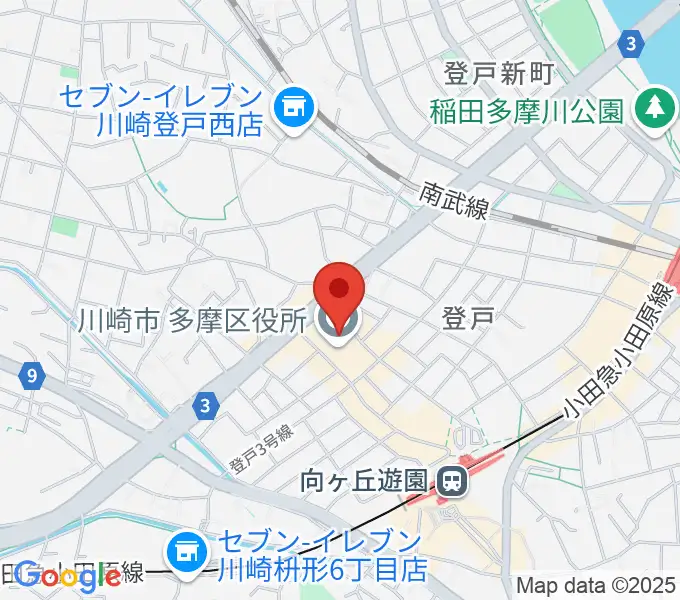 川崎市多摩市民館の地図