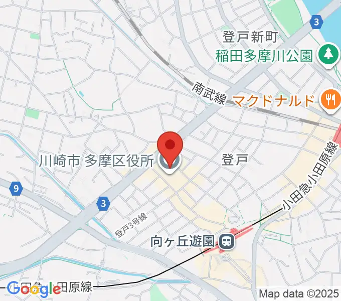川崎市多摩市民館の地図