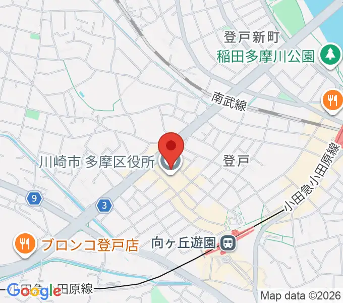 川崎市多摩市民館の地図