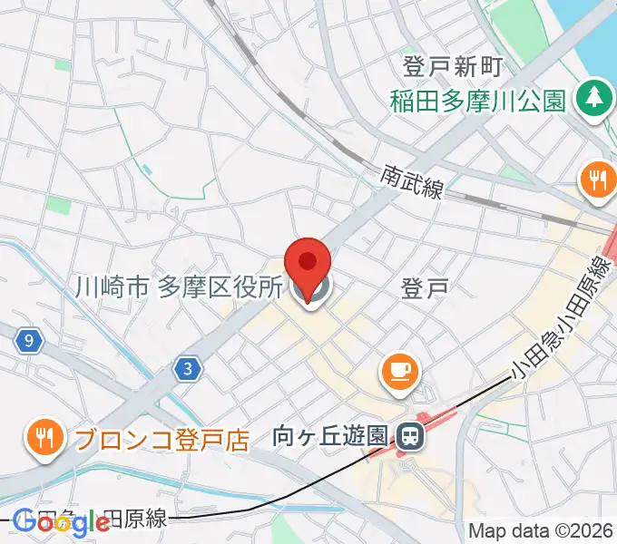 川崎市多摩市民館の地図