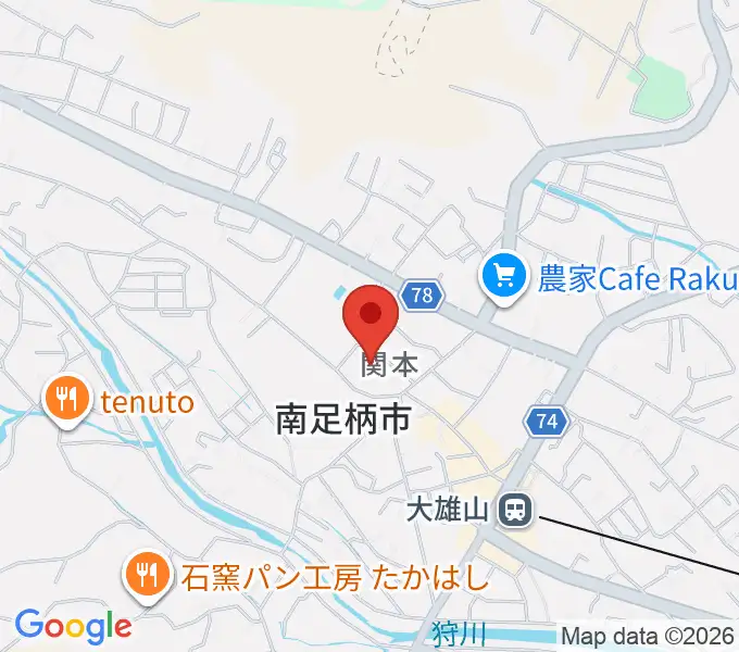 南足柄市文化会館 金太郎みらいホールの地図