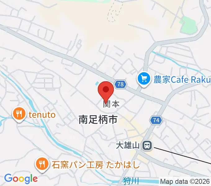 南足柄市文化会館 金太郎みらいホールの地図