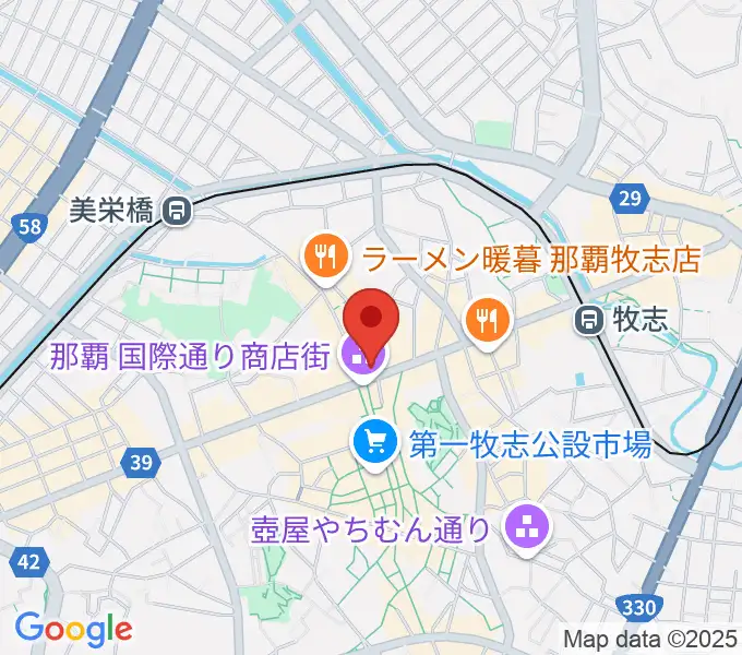 沖縄音楽食堂ライラの地図