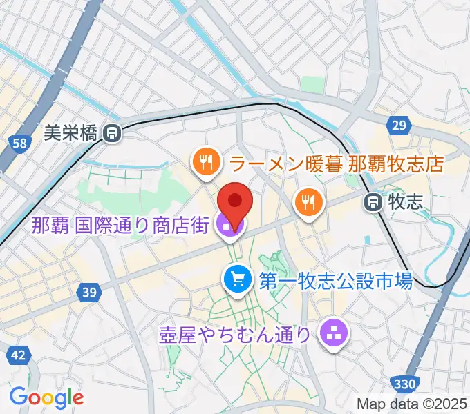 沖縄音楽食堂ライラの地図