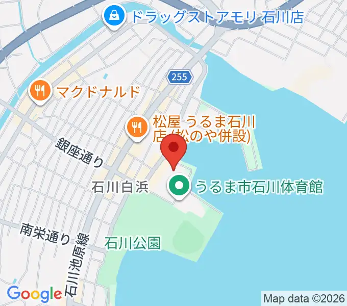 うるま市石川会館の地図