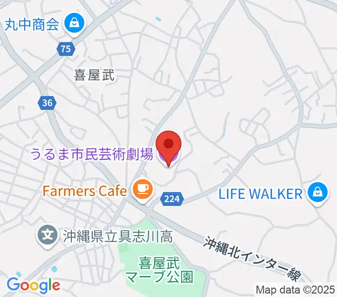 うるま市民芸術劇場の地図