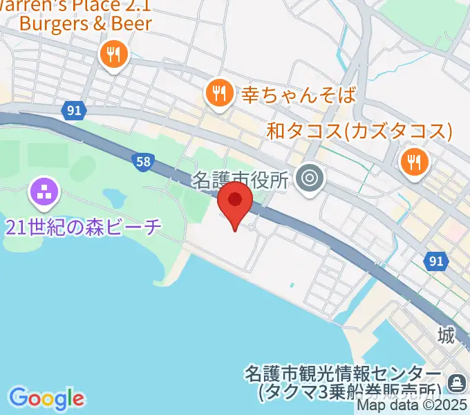 名護市民会館の地図