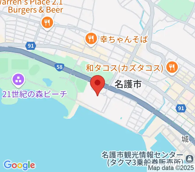 名護市民会館の地図