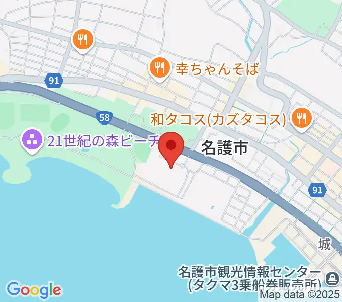 名護市民会館の地図