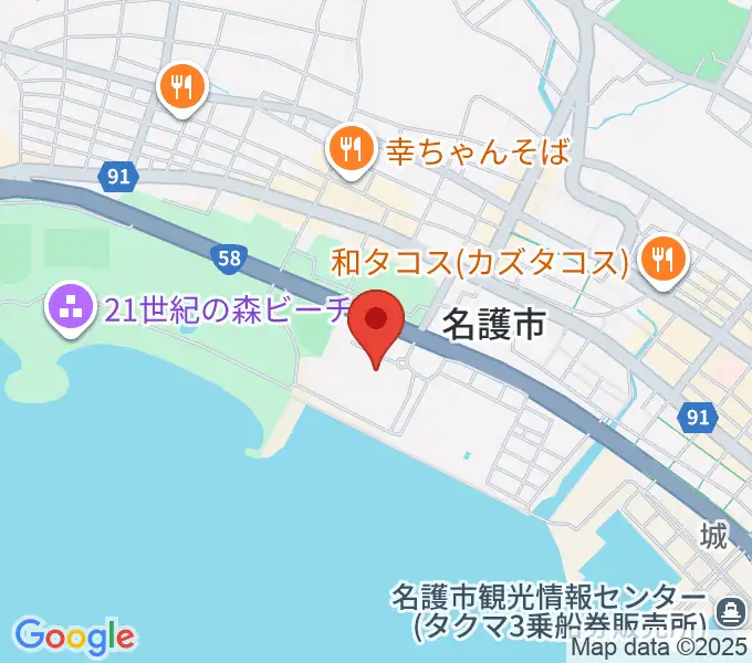 名護市民会館の地図