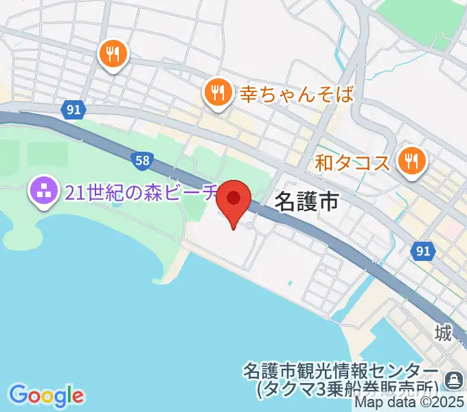 名護市民会館の地図