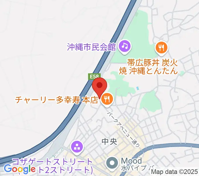 沖縄市民小劇場あしびなーの地図
