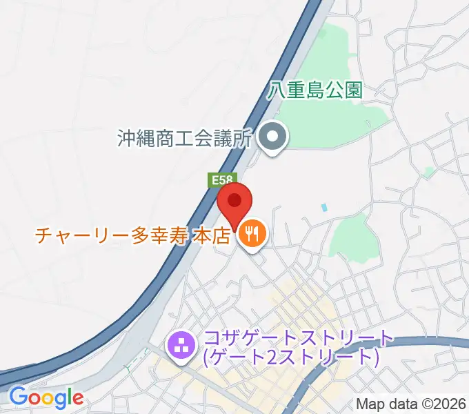 沖縄市民小劇場あしびなーの地図