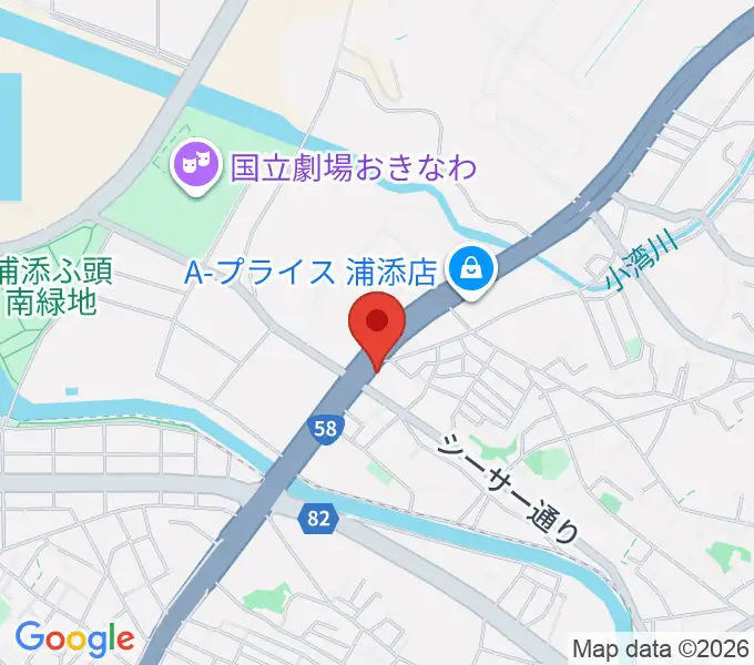 浦添grooveの地図