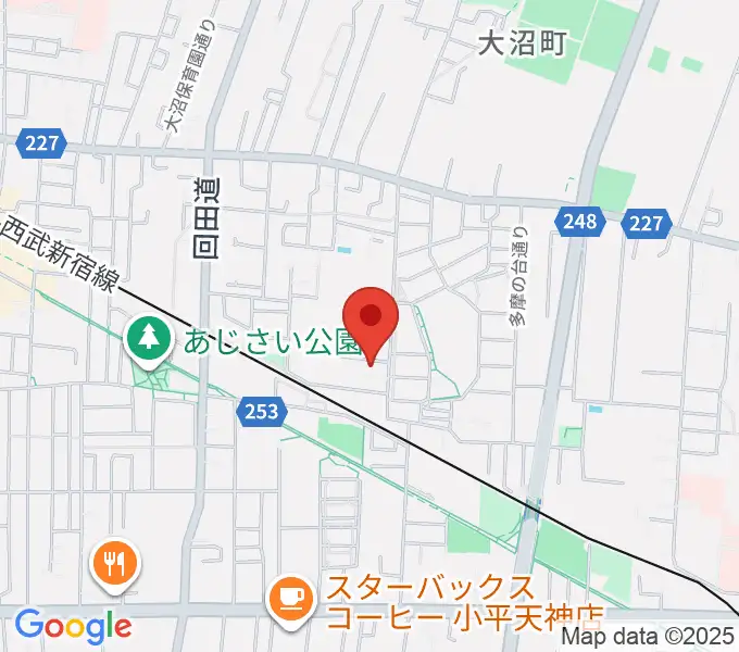 小平ギター＆ピアノ教室 小平教室の地図
