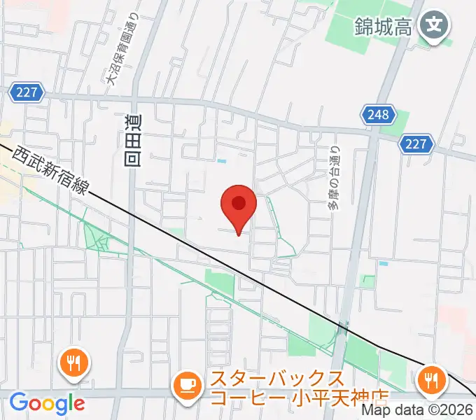 小平ギター&ピアノ教室 小平教室の地図