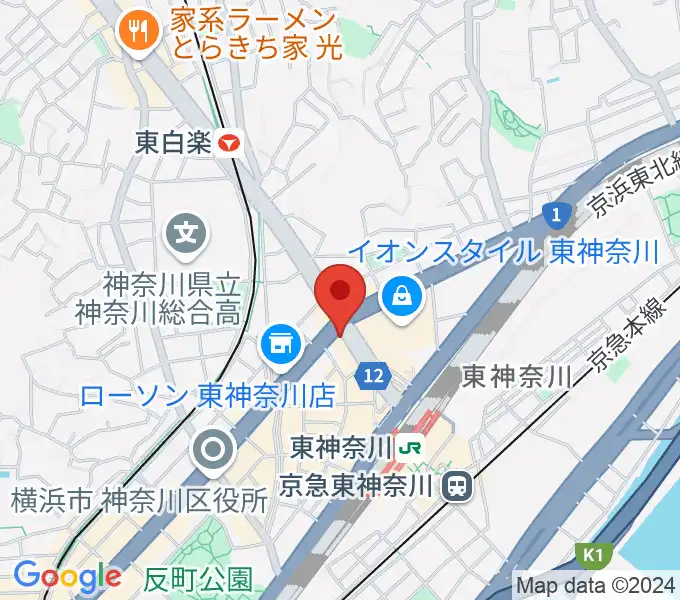 東神奈川音楽英語教育研究所の地図