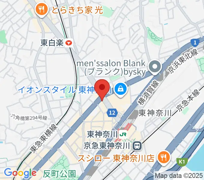 東神奈川音楽英語教育研究所の地図
