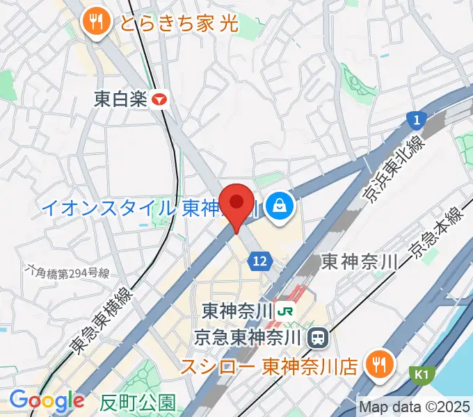 東神奈川音楽英語教育研究所の地図