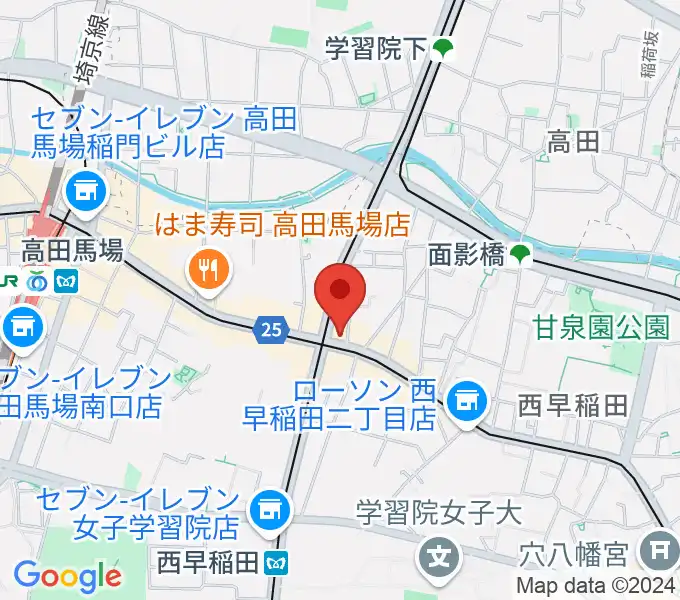 高田馬場新堀ギター音楽院の地図